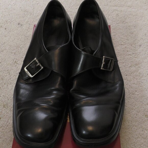 Salvatore Ferragamo Studio Tramezza Single Monk Strap Mens Dress Shoes Black main image 9
